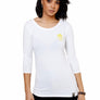 Ladies White 3/4 Sleeve Stretch Shirt